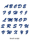 Výšivka monogram dvě písmena Allegra script Brush script