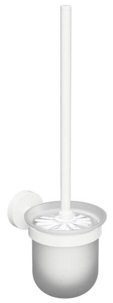 SAPHO - X-ROUND WHITE WC štětka závěsná, mléčné sklo, bílá mat XR303W