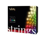 Twinkly Chytrý LED světelný řetěz Twinkly Strings Multicolor + White - 250 žárovek, černá barva, multi barva, plast