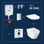 GROHE - Solido Set předstěnové instalace, klozetu Euro Ceramic, sedátka SoftClose a tlačítka Arena Cosmopolitan, Triple Vortex, chrom 102514SH00