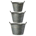 Ib Laursen Kovový květináč Urban Garden Grasps Conical L, stříbrná barva, kov