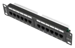 Lanberg Patch panel 10" 12 port 1U černý / Patch panel / Cat.5E / UTP (PPU5-9012-B)