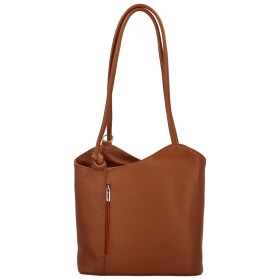 Luxusní dámský kožený kabelko-batůžek Livira, hnědý