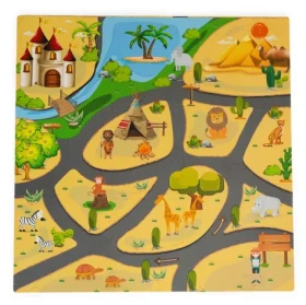 ECOTOYS Pěnové puzzle Safari s okraji / od 3 let (ECOEVA009)