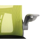 Kancelářská židle, zelená síťovina, šedý plast, kolečka na tvrdé podlahy