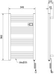 MEXEN - Aran elektrický sušák na ručníky 960 x 500 mm, 500 W, černý W306-0960-540-00-70