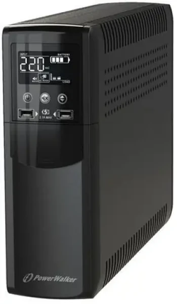 PowerWalker VI 1000 CSW IEC / Záložní zdroj UPS / 1000 VA / 600 W / 8x IEC C13 / LCD / USB (10121122)