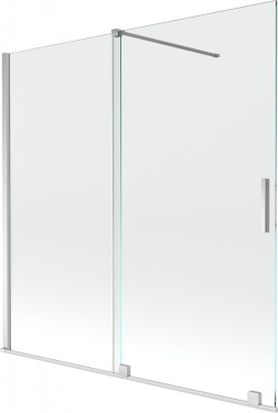 MEXEN/S - Velar Dvoukřídlá posuvná vanová zástěna 160 x 150 cm, transparent, chrom 896-160-000-01-01