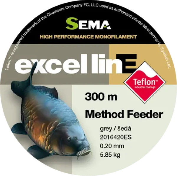 Sema Method Feeder Teflon šedá / Rybářský vlasec / 300 m / 0,28 mm / 9,85 kg