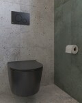 WC závěsné SAT Brevis včetně prkénka softclose, 53 cm, černé SATBRE011RREXPBKM SATBRE011RREXPBKM
