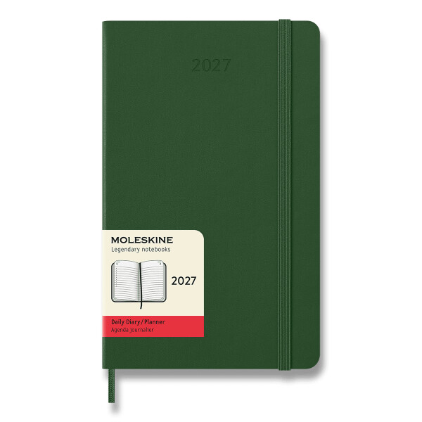Diář MOLESKINE 2027 denní tvrdý tm.zelený L