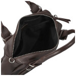 Módní dámská kožená kabelka do ruky Hannah, tmavě hnědá