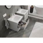 MEXEN/S - Orio koupelnová skříňka 50 cm s umyvadlem Vela, 2 zásuvky, šedá mat/bílá mat 91A10-05047-2-BFF62-W23M01