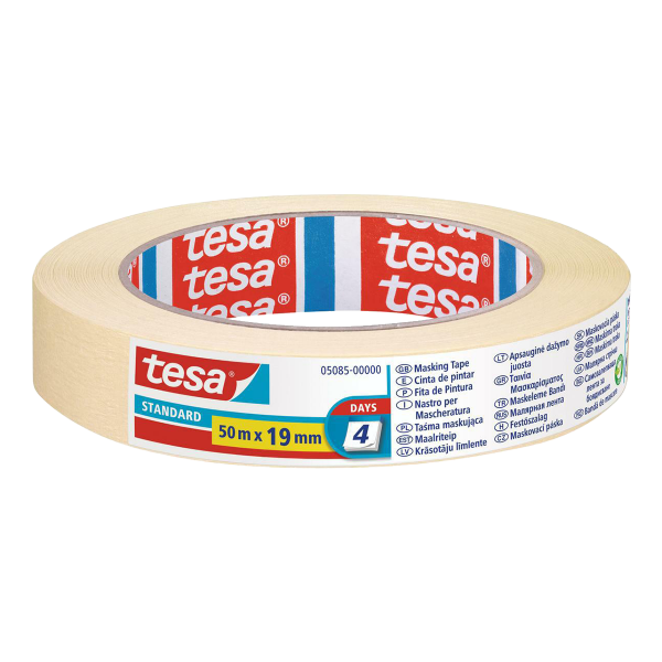 Tesa maskovací páska standard, odstranění do 4 dnů, 50 m x 19 mm, smetanová