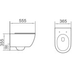 MEXEN - Carmen Závěsná WC mísa Rimless Tornado včetně sedátka s slow slim, duroplast, bílá lesk 3088L4000T