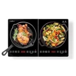 Nedis KAIP124CBK2 černá / Dvouplotýnkový indukční vařič / 3500 W / ochrana proti přehřátí / časovač (KAIP124CBK2)