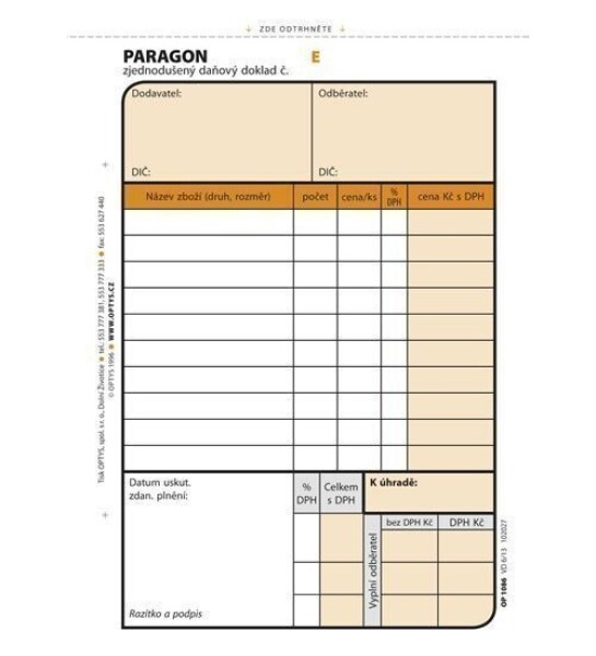 Paragon, A6, 2 × 50 listů, číslovaný, NCR