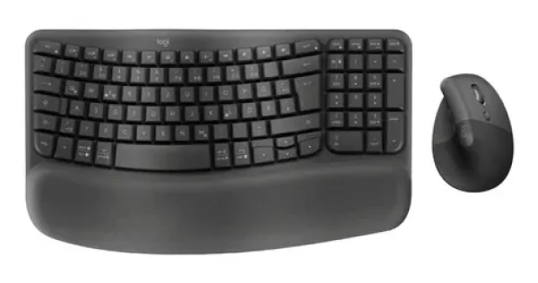 Logitech Wave Keys + Lift / Klávesnice s myší / Bezdrátová / Ergonomická (920-013631)