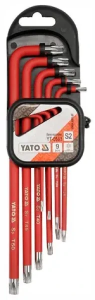 YATO YT-0563 / Sada klíčů TORX s otvorem 9 ks delší (YT-0563)