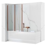 REA - Skládací vanová zástěna AGAT-3 120 Brush Copper REA-W5697