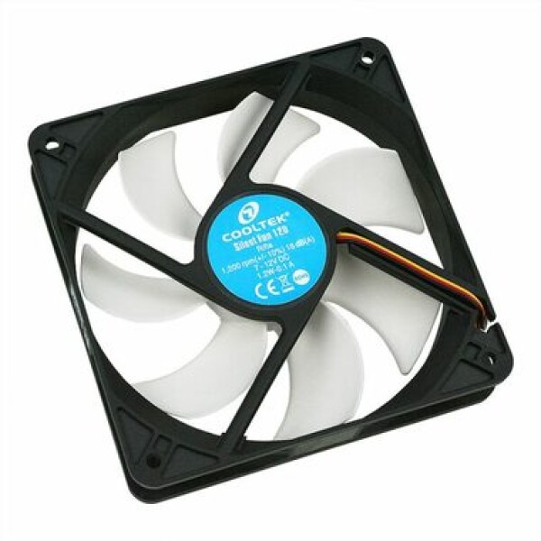 Cooltek Silent Fan 120 / 120 mm / Bearing / 16 dB @ 1200 RPM / 3-pin (CT120BW)