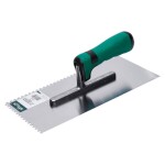 Hladítko nerezové 280 x 130 mm, dvoukomponentní rukojeť, 4 x 4 zubů, STALCO