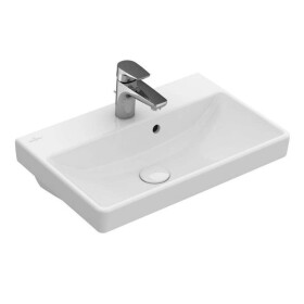 VILLEROY & BOCH - Avento Umyvadlo Compact 55x37 cm, s přepadem, otvor pro baterii, CeramicPlus, Stone White 4A0055RW