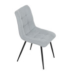 Židle jídelní, stříbrná látka, černý kov