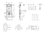 GEBERIT - Duofix Set předstěnové instalace, klozetu Oudee a sedátka softclose, tlačítko Sigma20, matná černá/černá SANI11CA5108