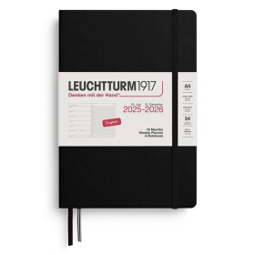 Weekly Planner Notebook 2026 Medium (A5) 18 Months Black