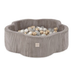 PLUSH NEST PLUSH NEST Suchý bazén Květinová zóna 95 × 30 cm Béžový prémiový manšestr s 300 míčky