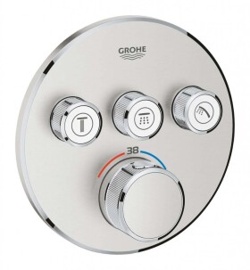 GROHE - Grohtherm SmartControl Termostatická sprchová podomítková baterie, 3 ventily, supersteel 29121DC0