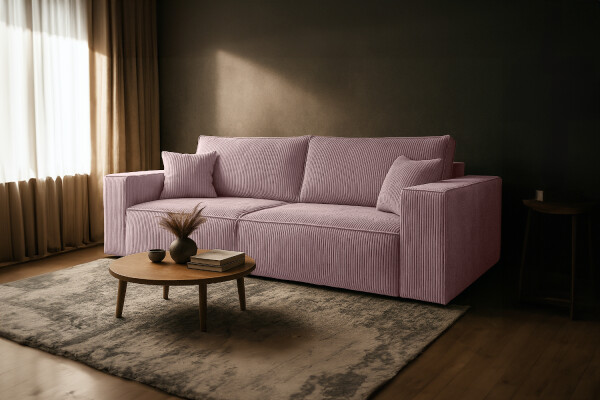 FRONTI Pohovka FIERRO - růžová - manšestr - LINCOLN 61 22658