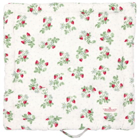 GREEN GATE Prošívaný podsedák Berry White 50 × 50 cm, zelená barva, textil
