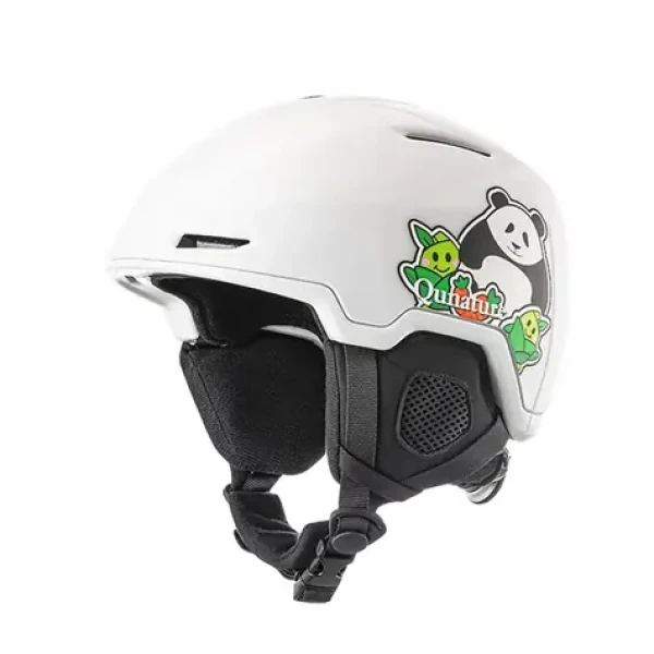Qunature Dětská lyžařská helma Panda 54-58 cm bílá / Helma / S chrániči uší / Lyžování a snowboarding