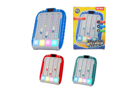 Digitální hra hlavolam plast 11x15cm na baterie se zvukem 3 barvy v krabičce 11,5x15cm