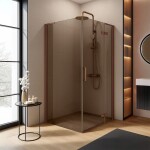 REA/S - Sprchová kabina Hugo 80x90 Copper Brush KPL-K6968