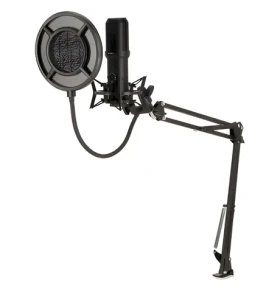 Nedis Streamovací a herní mikrofon / Stolní mikrofon / kardioidní / 360° rameno / dotykové ztlumení / USB-A / RGB (GSMIC410BK)