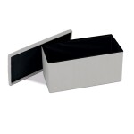 Taburet s úložným prostorem, krémová manšestrová látka