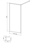 CERSANIT - Walk-in sprchový kout LARGA, zlatá mat, 120x200, čiré sklo S164-074