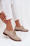 Dámské kožené elegantní šněrovací polobotky Zazoo 4238 béžové 36