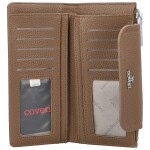 Trendy dámská koženková peněženka Coveri Elaya, tmavě béžová