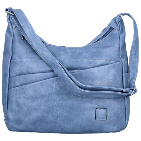 Stylová dámská koženková crossbody kabelka Gianni, džínově modrá