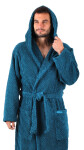 Pánský župan Athena s kapucí Petrolejová L
