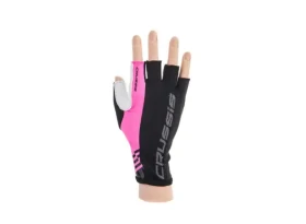 Crussis rukavice černá/růžová fluo vel. XL XL