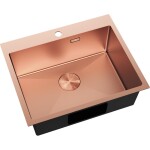 MEXEN - Solix ocelový dřez 1-bowl 600 x 500 mm, měď 6408601000-65