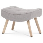 Podnožka, potah šedá látka, nohy masiv kaučukovník