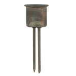 Ib Laursen Zapichovací svícen na svíčku 2,2 cm Rustic Metal, šedá barva, kov