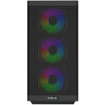 EVOLVEO Scorpio, skříň eATX/ATX, 4x ARGB ventilátor 120mm, boční panel temperované sklo + mřížkovaný přední panel