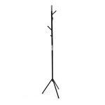 Věšák stojanový, výška 179 cm, kovová konstrukce, černý matný lak, nosnost 6 kg
